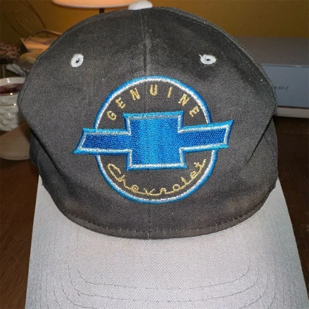 Vintage Chevrolet Snapback Hat Black Unisex Embroidered Logo Adjustable